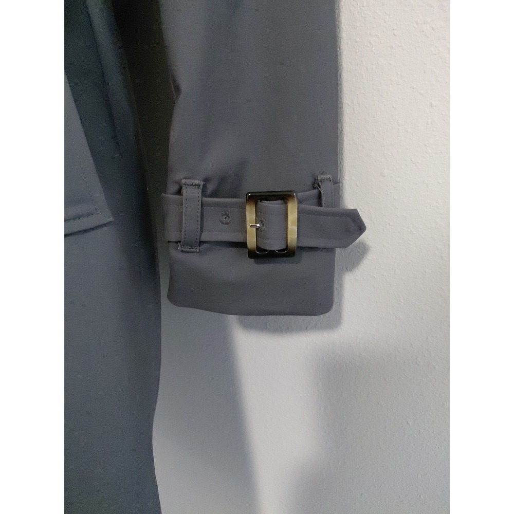 NEW MANGO MNG $159 GRAY LONG DOUBLE BREASTED TRENCH COAT Size XS Belted Luxury - Picture 6 of 16